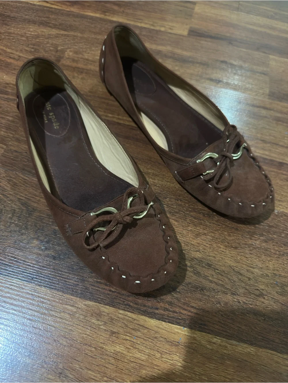 kate spade Brown Suede Moccasin Loafers